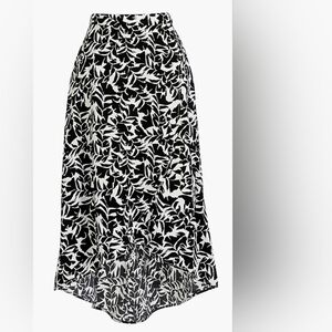 J. Crew black/white print faux wrap skirt